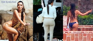 Kim Kardashian posando y pillada